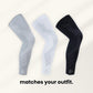 Full leg compression sleeve with targeted knee support